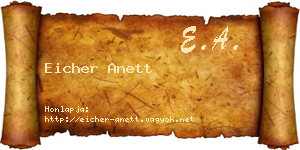 Eicher Anett névjegykártya